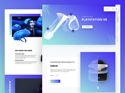 PlayStation Virtual Reality Website Design augmented fluent design gradient interface material design playstation technology ui ux virtual reality vr website