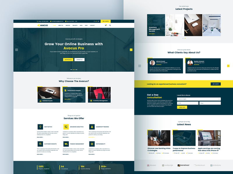 Avacus Business Website website ux ui ecommerce shop portfolio finance theme template consultancy business themeforest