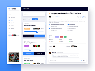 Tasket - Task Manager Web App app application b2b dashboard manager product saas task ui ux web website