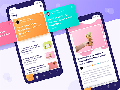 #Exploration | Blog App UI Design android application blog colorful discover explore ios iphonex subtle ui ux website