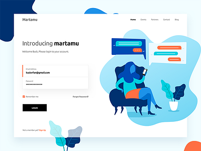 Martamu Header Exploration banner explore header hero header illustration kit landing page login sign up ui ux website