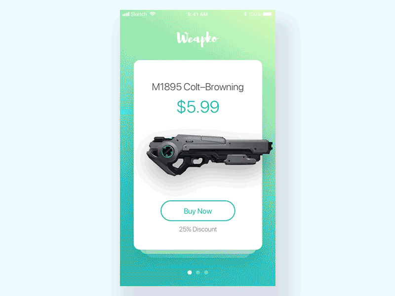 Weapon Exploration — Parallax Effect animation apps effect game interaction parallax principle product sketch ui ux weapon