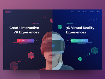 Virtual Reality Header Exploration 3d artificial augmented reality dark intelligence sci fi science shape ui ux virtual reality vr