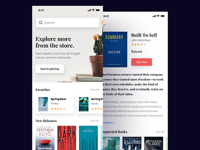 E-book App app book buy e learning ebook ecommerce shop medium read reading store uiux visibility