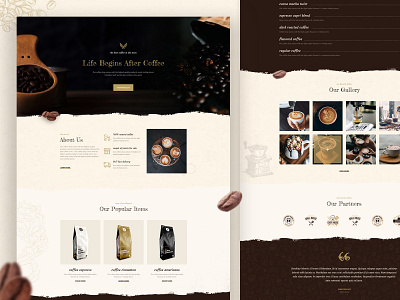 Coffee Shop, Cafe Website - Joomla Layout Pack bean cafe cafe branding coffee coffee bag coffee bar gallery landing page menu product ui ux