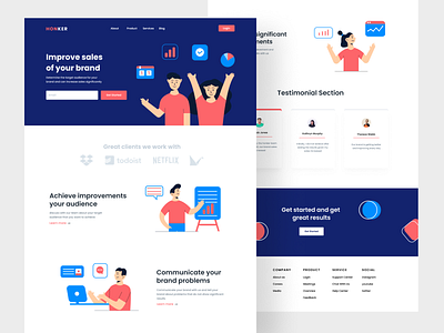 Landing page brand agency daily ui design illustration landing page ui uidesign ux web web design website