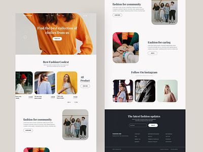 Landing page fashion community