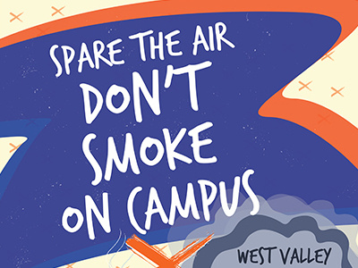 Smoke Free Poster blue college design drugs free orange poster smoke valley west