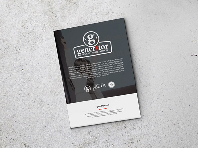 1 Pager | Gener8tor 1 pager brochure graphic design pdf pitch deck start up startup