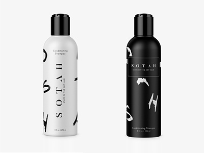 In Progress Shot | SOTAH bottle design bottle mockup conditioner hair hair product package design packaging shampoo shampoo bottle