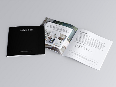 Product Booklet | Poly & Bark bi fold bi fold design booklet booklet design graphic design mid century modern design print design product square booklet design square design