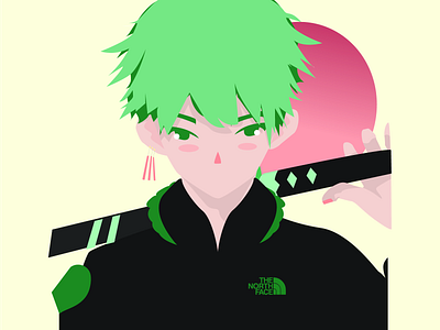 (In)sane anime character design color scheme illustration modern sword vector