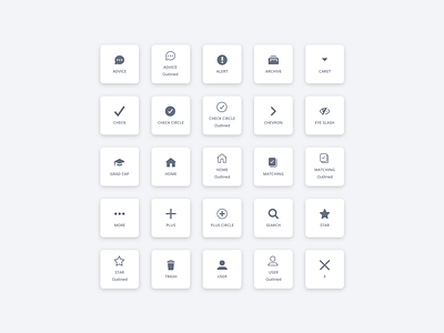 Custom Icons delete home home icon icon set iconography icons school search star user