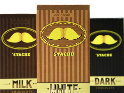 'Stache Chocolate, Chocolate with a mustache. chocolate dark milk mustache stache white