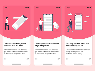 Walkthrough screens from the Home Shield app.! app design illustration user experience user experience design user interface design userinterface uxui walkthrough