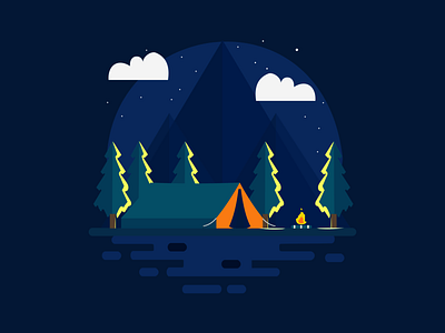 Night camp illustration illustration illustration art illustrations illustrator
