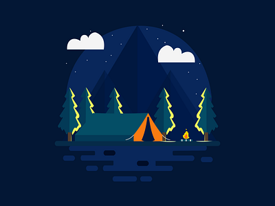 Night camp illustration