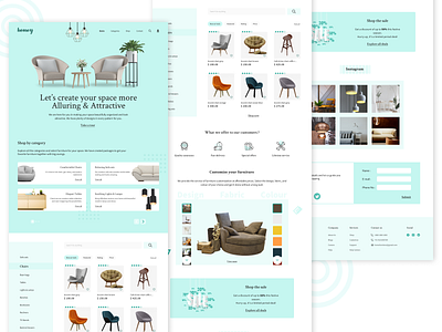 Homey - Landing page customizable decor ecommerce design figma furnishing furniture furniture website illustrator landing page landing page concept landing page design landing page ui user interface design