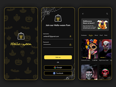 "Hello-ween" E-commerce app concept halloween halloween design user interface design userinterface