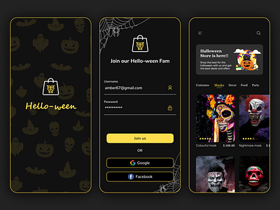 "Hello-ween" E-commerce app concept