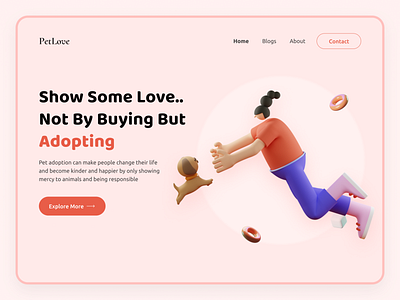 PetLove Web Concept design hero banner pet pet care pet love template design user experience user experience design user interface design userinterface web design