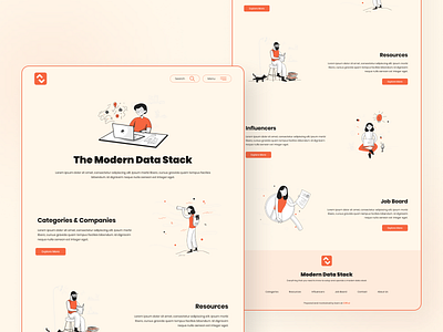 Modern Data Stack - The Home Page illustraion user experience design user interface design web design web ui