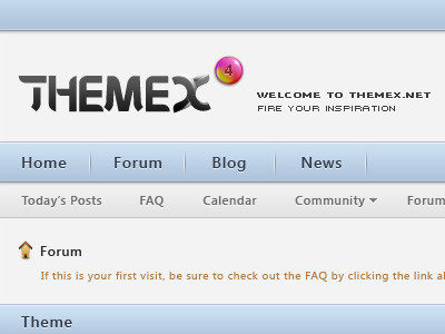 website interface design for Themex.net ehein themex website