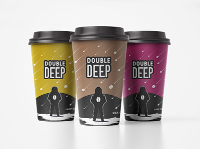 "DUBLE DEEP" coffee branding design illustration label labels logo logo design logotype packaging design