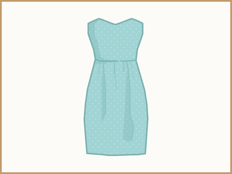 High Waist Polka Dot Sheath Dress icon clothing high waist polka dot sheath dress illustration vector fashion style illustrator