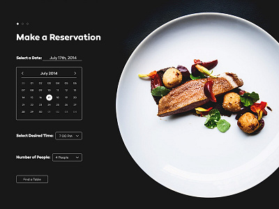 Cellar Goods Reservation Page calendar food page reservation restaurant ui web website