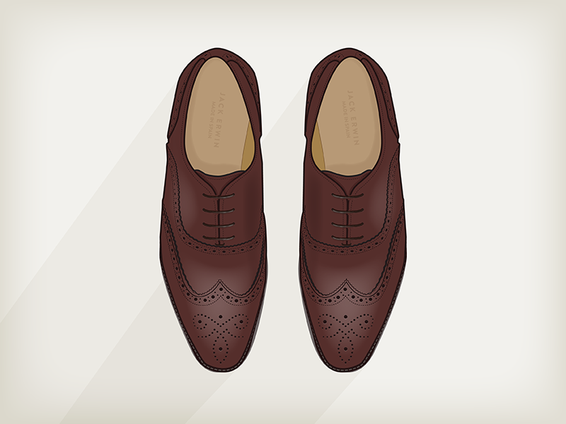 Jack Erwin - Adam Wingtip Oxford - Chestnut erwin adam wingtip oxford chestnut brown shoes style fashion brogues illustration