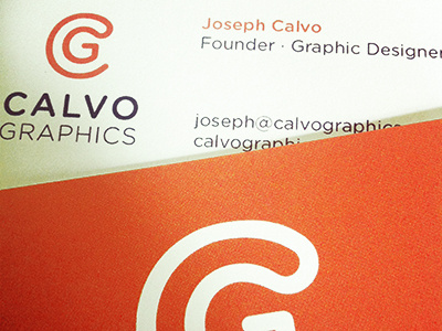 Calvo Graphics Business Card business calvo card graphics identity logo orange