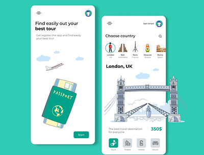 Tour guide UI/UX DESIGN app design mobile ui mobile ux travel app