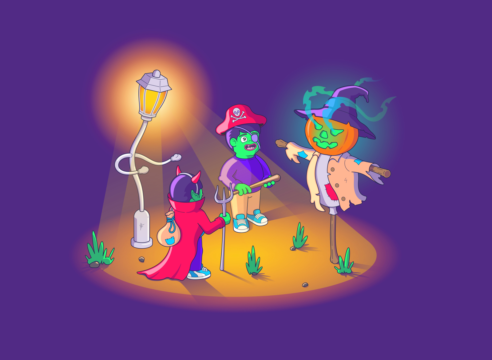 Hey man, do you have any candy for us?...)) character characterdesign children childrens illustration design design art designer dribbbleweeklywarmup flat flat design halloween halloween design halloween party illustration illustration art illustrator night vector vector illustration vectorart