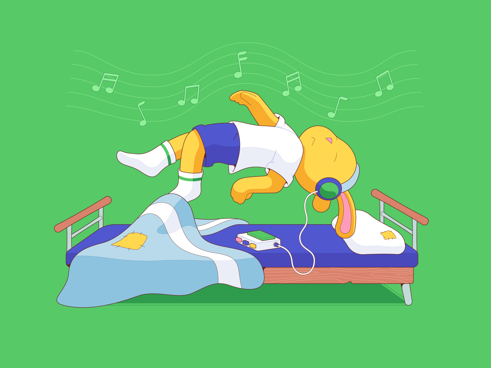 Music is the moonlight in the gloomy night of life. 2d 2d art cartoon character cartoon illustration character design characters creativity design design art dreams illustrator illustrator art illustrator design memories music rabbit sleep vector vector art vector illustration