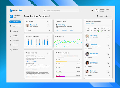 Doctor's Dashboard doctor doctor app dribbble hospital hospital app human computer interaction interaction design prototyping ui ui design user experience user interface web ui web ux website design