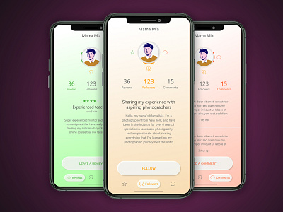 Teacher's profile UI design app design education app interface mobile app mobile ui design prototype teacher ui ui ux user experience user interface ux design wireframe