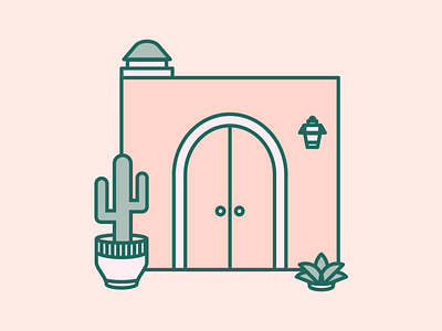 Marrakech House art direction branding cactus classic elegant graphic design illustration art lineart logo design minimal monolinear vector