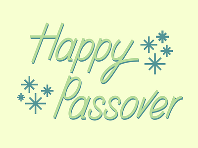 Happy Passover graphic design hand lettering illustration monoline monolinear script typography vector art