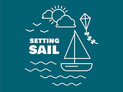 Setting Sail adobe illustrator badge graphic design illustration logo love minimal monoline monolinear vector art