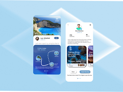 Tourist Diving App design neumorphism ui ui design vector