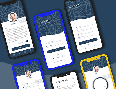 FatherLand Consulting services adobe xd app branding clay consultancy design figma figmaafrica figmadesign illustration mobile app mobile ui mockups product page prototype ui ui ux uidesign