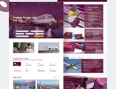 Qatar Airline Website Redesign branding design landing page ui web webdesign website design