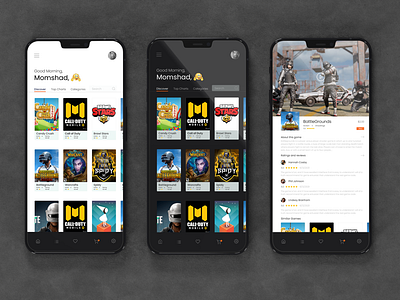 Mobile Game Store App design games mobile app play store product ui