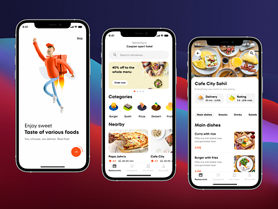Food Delivery App app app design colorful delivery design food mobile ui uiux ux