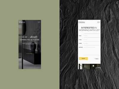 Faina - Mobile Version architecture authentic branding design furniture graphic design identity landing minimalist mobile ui ux vector web website