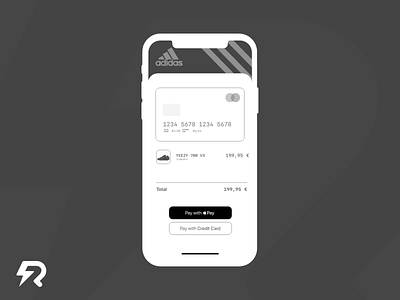 DailyUI, Day 2 • Credit Card Checkout adidas app applepay checkout creditcard dailyui design mobile ui yeezy
