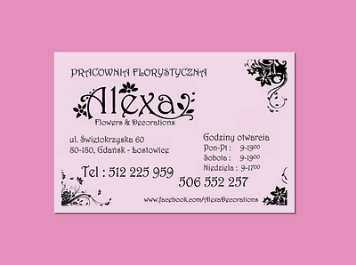 Alexa business card affinity designer affinitydesigner branding business card flower flower shop grahicdesign illustraion typography vector