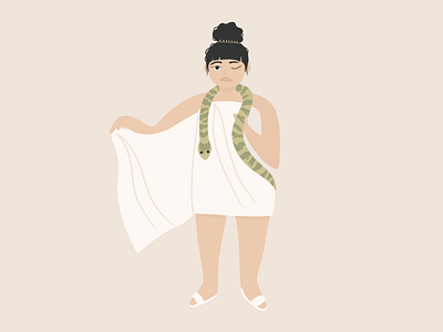 Girl in the towel illustration