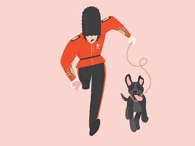 Guard with a dog 2d animal british character character illustration dog guard illustration male man procreate procreate illustration